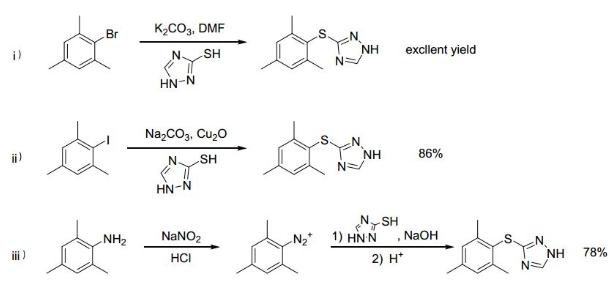 圖1. 唑草胺關(guān)鍵中間體的傳統(tǒng)合成方法 圖1. 唑草胺關(guān)鍵中間體的傳統(tǒng)合成方法