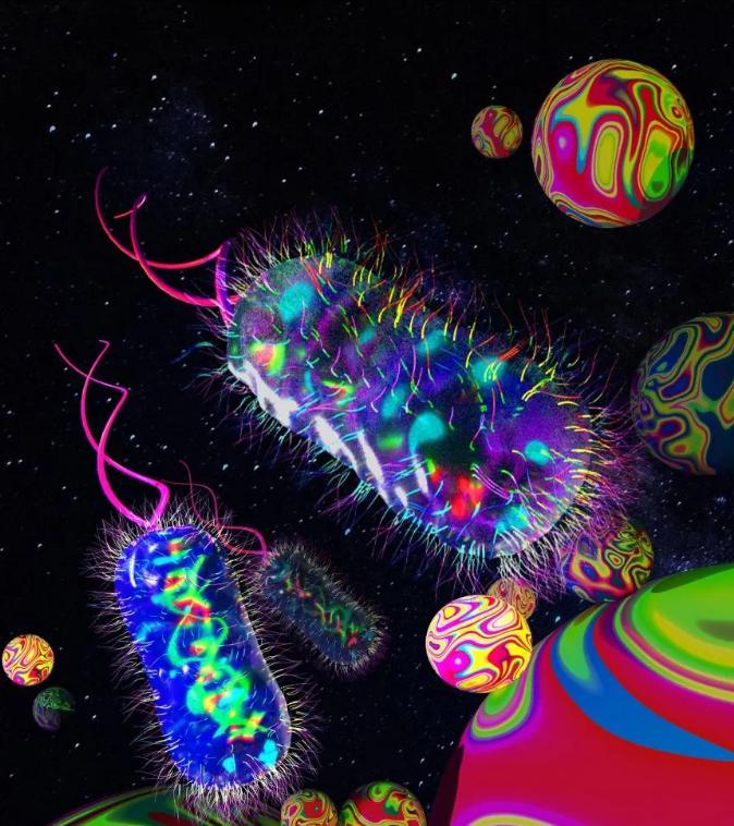 圖示細(xì)菌被困在3D微珠基質(zhì)中 圖示細(xì)菌被困在3D微珠基質(zhì)中